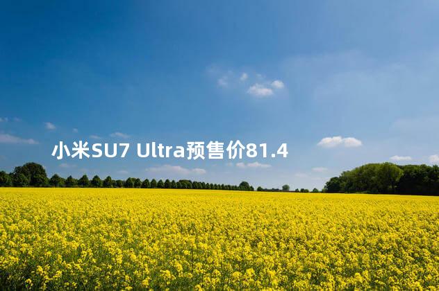 小米SU7 Ultra预售价81.49万